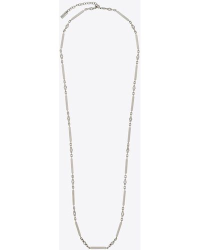 Saint Laurent Halskette mit kristallstab aus metall silber - Weiß