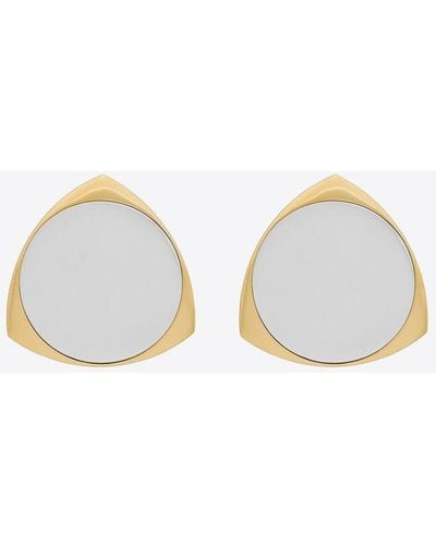 Saint Laurent Shield Earrings - Metallic