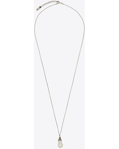 Saint Laurent Halskette mit barockem perlenanhänger aus metall und perlen - Mettallic