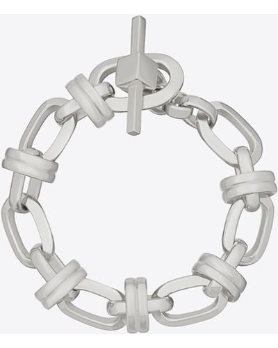 Saint Laurent Deco Chain Braceet - White