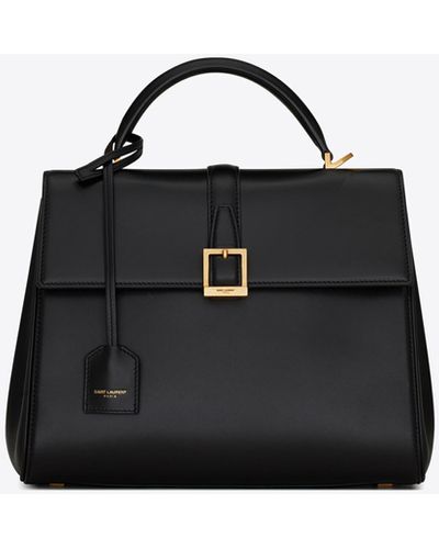Saint Laurent Le Fermoir Small Top Handle Bag - Black
