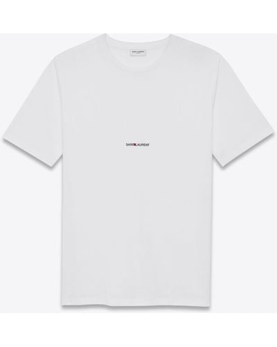 Saint Laurent T-shirt imprime en coton - Blanc