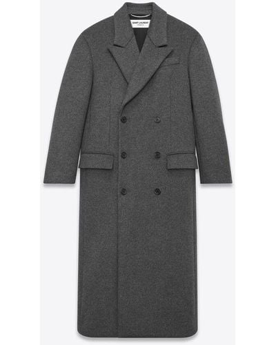 Saint Laurent Wool Coat - Grey