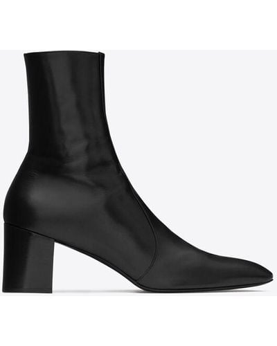 Saint Laurent Xiv stiefel mit reißverschluss aus glattleder schwarz - Weiß