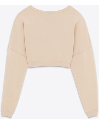 Saint Laurent Cropped Sweatshirt - White
