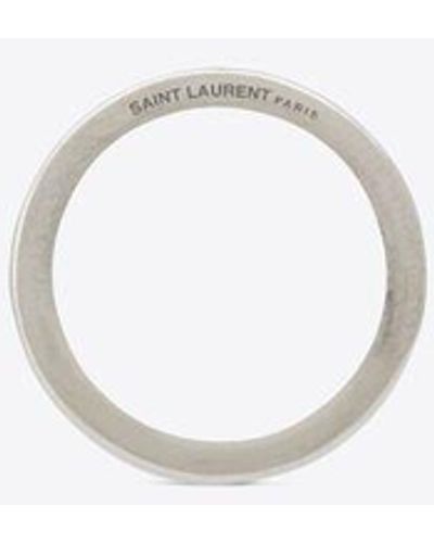 Saint Laurent Eckiger schmaler ring aus metall silber - Schwarz