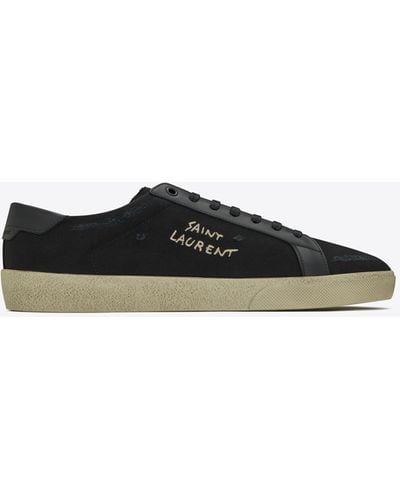 Saint Laurent Signature Logo Low-top Sneakers - Black