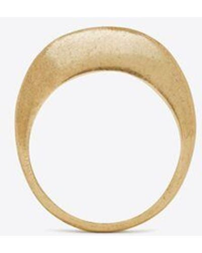 Saint Laurent Mittelgroßer ring aus metall mit gedellter struktur gelb/gold - Schwarz