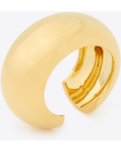 Saint Laurent Oversized Dome Scarf Ring In Metal - White