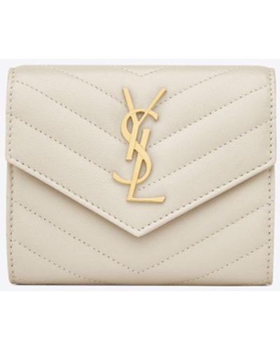 Saint Laurent Ysl Quilted Bifold Compact Wallet in Black