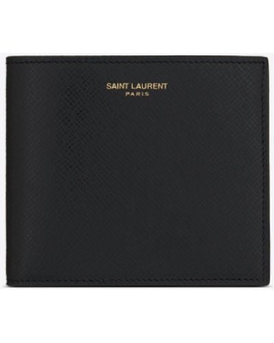 Saint Laurent Paris East/west Wallet With Coin Purse In Coated Bark Leather - White