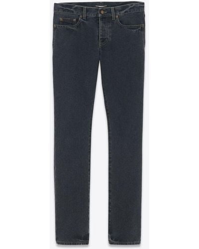 Saint Laurent Slim-fit-jeans aus dunkelblau-schwarzem denim. schwarz