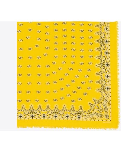 Saint Laurent Großes, bandana aus kaschmirmischung - Gelb