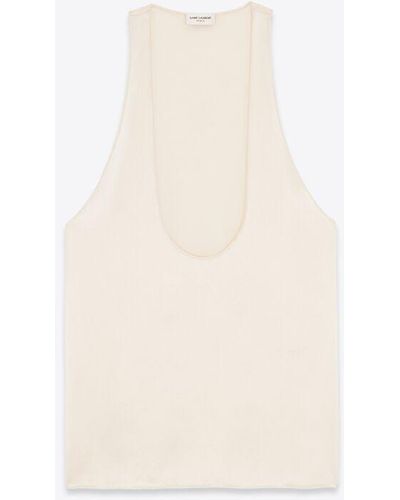 Saint Laurent Tanktop au eidenatin-crêpe weiß