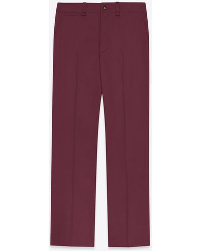 Saint Laurent Pants In Cotton Drill - Red