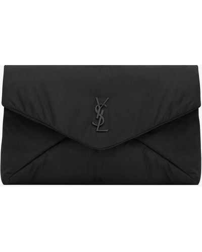 Saint Laurent Cassandre Large Envelope Pouch - Black