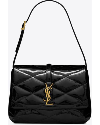 Saint Laurent Le 57 Hobo Bag In Quilted Patent - Black