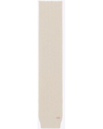 Saint Laurent Charakteristischer strickschal aus kaschmir weiß