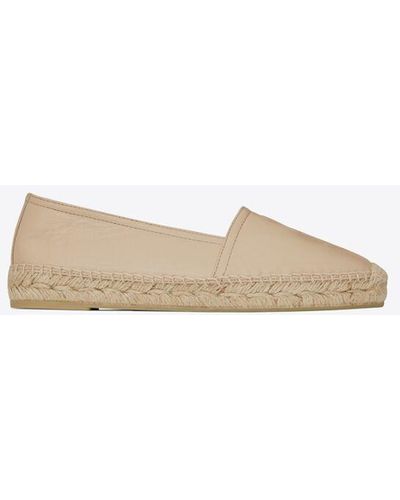 Saint Laurent Cassandre espadrilles aus lammleder beige - Weiß