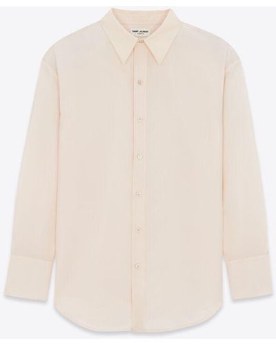 Saint Laurent Oversize-hemd aus faille weiß