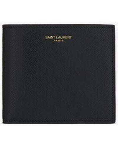 Saint Laurent Paris East/west Wallet With Coin Purse In Coated Bark Leather - White