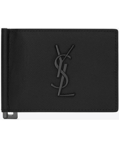 Saint Laurent YSL Bill Clip Wallet - Black for Men