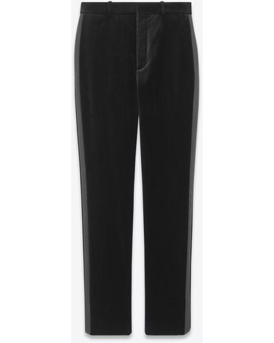 Saint Laurent High-waisted Tuxedo Trousers - Black
