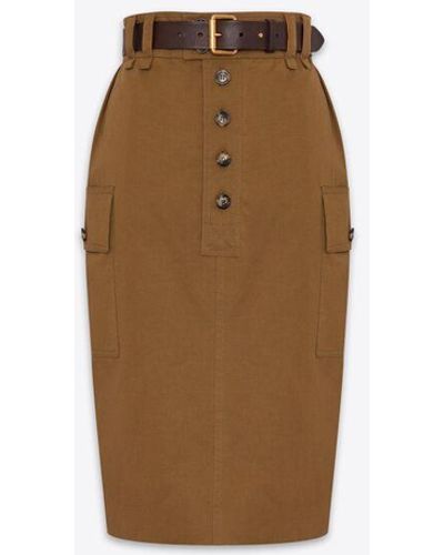 Saint Laurent Cassandre Pencil Skirt - Natural