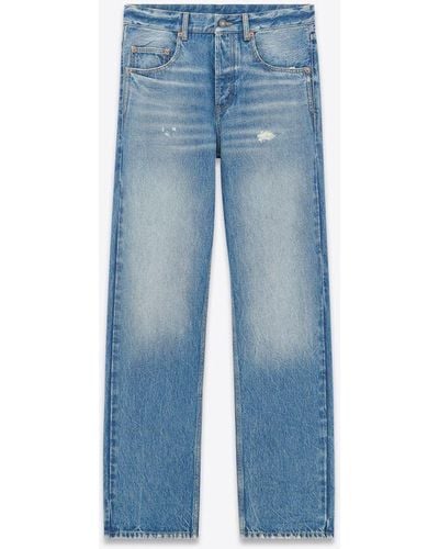 Saint Laurent Lange baggy-jeans mit extrem weiten schnitt aus denim - Blau