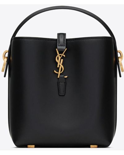 Saint Laurent Le 5 À 7 Mini Leather Bucket Bag - Black