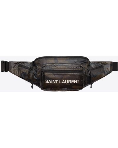 Saint Laurent Nuxx Crossbody Bag In Camo-print Nylon - Multicolor
