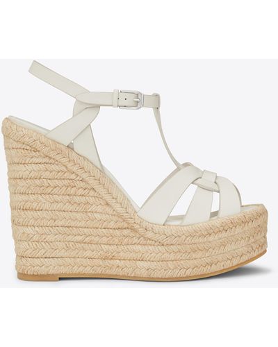 Saint Laurent Tribute Espadrilles Wedge - White