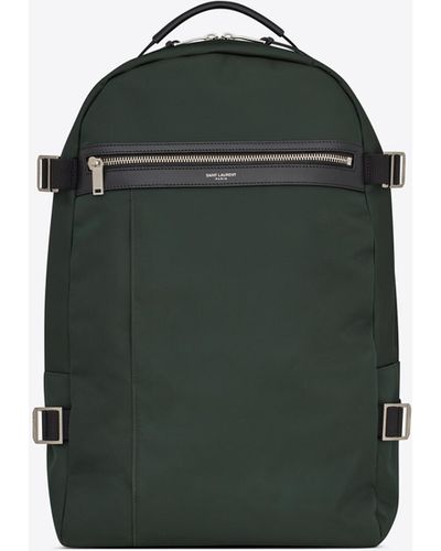 Saint Laurent City Trekking Backpack In Econyl®, Smooth Leather And Nylon - Black