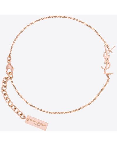 Saint Laurent Opyum Charm Bracelet In Rose Gold Brass - Metallic