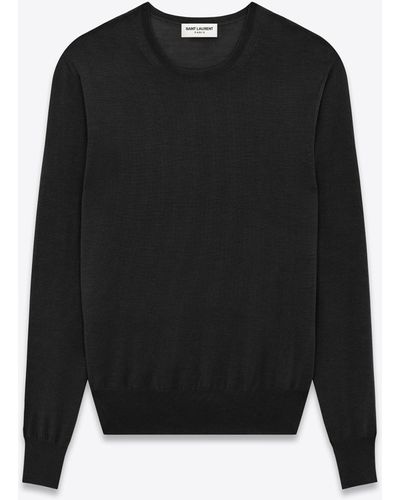 Saint Laurent Sweater In Cashmere, Wool And Silk - Black