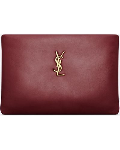 Saint Laurent Calypso Small Pouch - Red