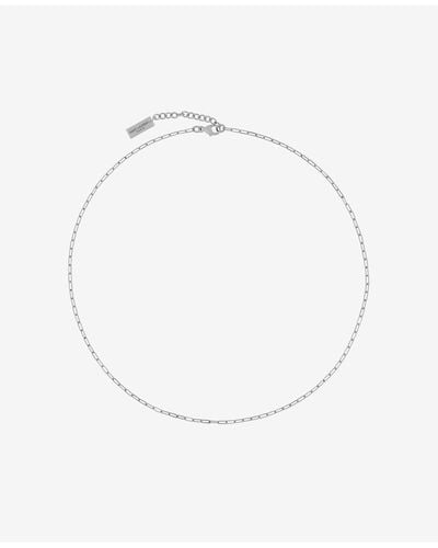 Saint Laurent Short Rectangular Chain Necklace - White