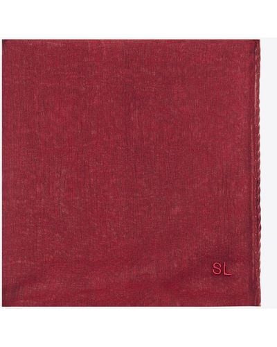 Saint Laurent Sl Pocket Square - Red