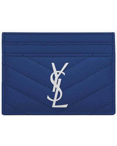 Saint Laurent Monogram Card Case - Blue