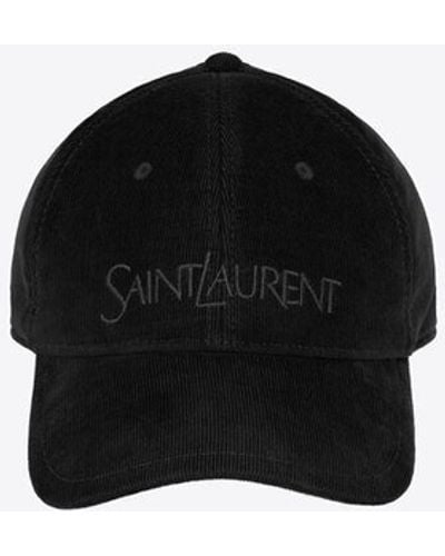 Saint Laurent Vintage-kappe aus cord schwarz