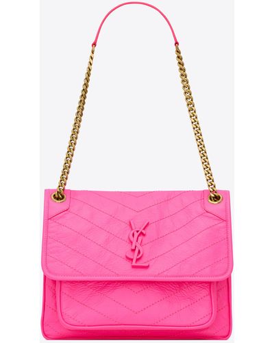 Saint Laurent Niki Medium Chain Bag - Pink