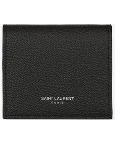 Saint Laurent Paris Foldable Coin Pouch - Black