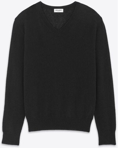 Saint Laurent V-neck Weater - Black