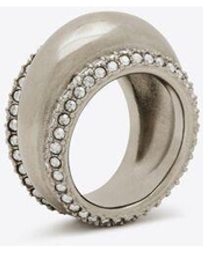 Saint Laurent Asymmetrischer ring aus metall nd strass silber - Mehrfarbig