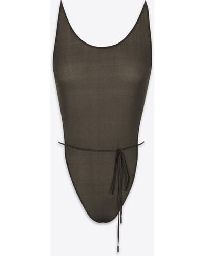 Saint Laurent Backless Georgette Bodysuit - Black