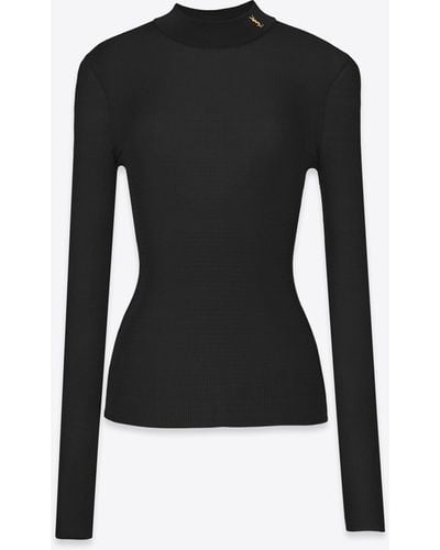 Saint Laurent Caandre Ribbed Weater - Black