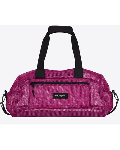 Saint Laurent Slp Duffle In Mesh And Nylon - Pink