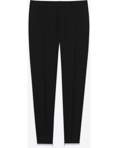 Saint Laurent Pantalon En Gabardine - Black