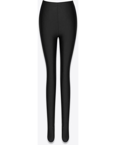 Saint Laurent Tights In Shiny Jersey - Black