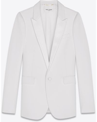 Saint Laurent Tuxedo blazer aus weißem grain de poudre